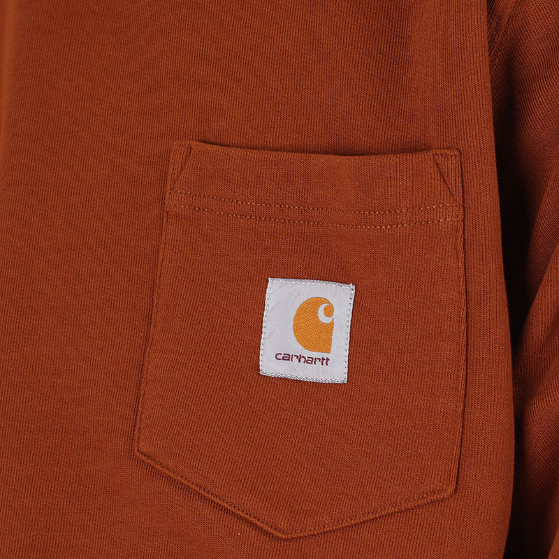 мужская коричневая толстовка Carhartt WIP Pocket Sweat I027681-brandy - цена, описание, фото 4